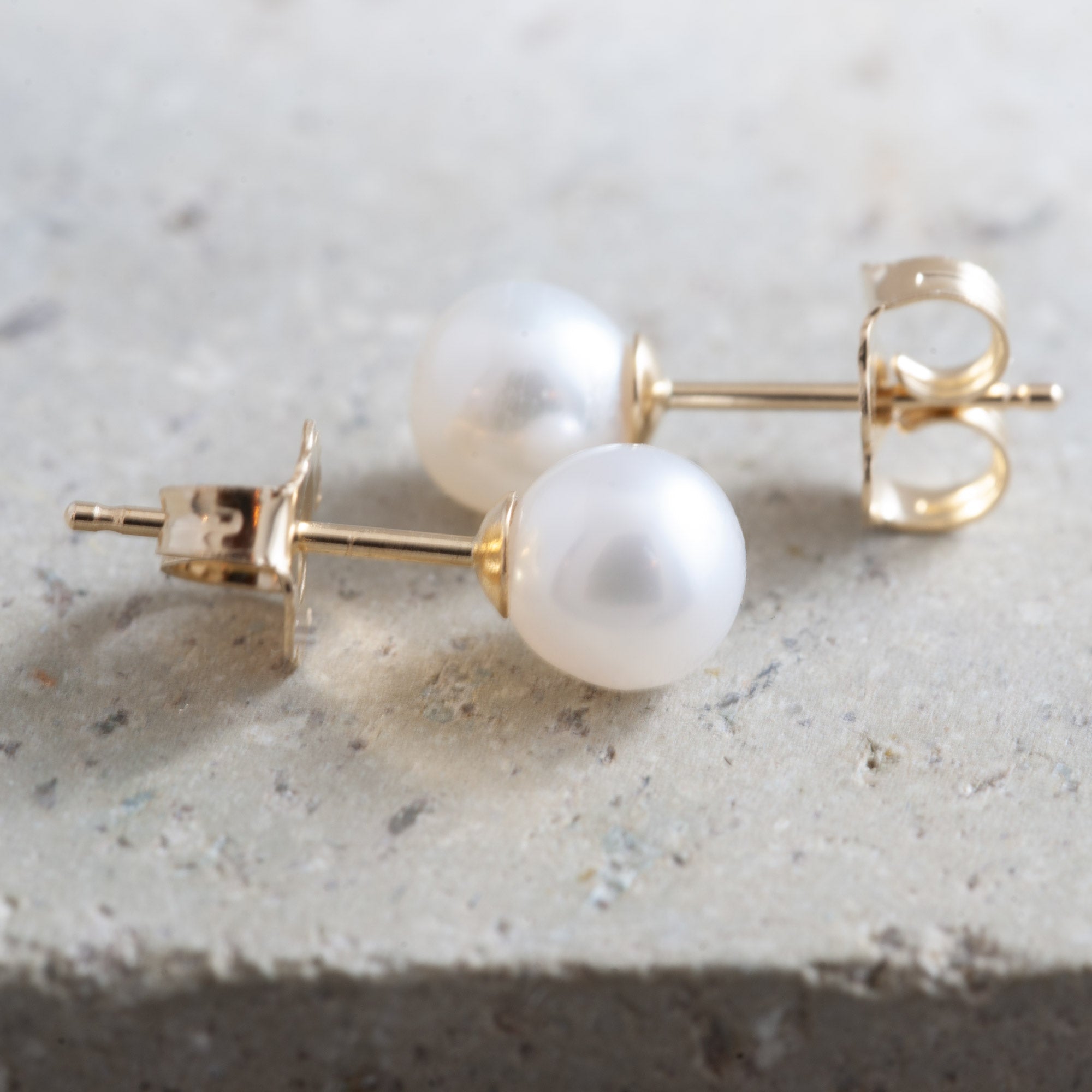 Yellow Gold Freshwater Pearl Earrings | Era Design Vancouver Canada