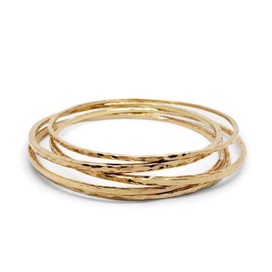 BC LIVING | Hammered Bangles | Handcrafted 14kt yellow gold hammered bangles