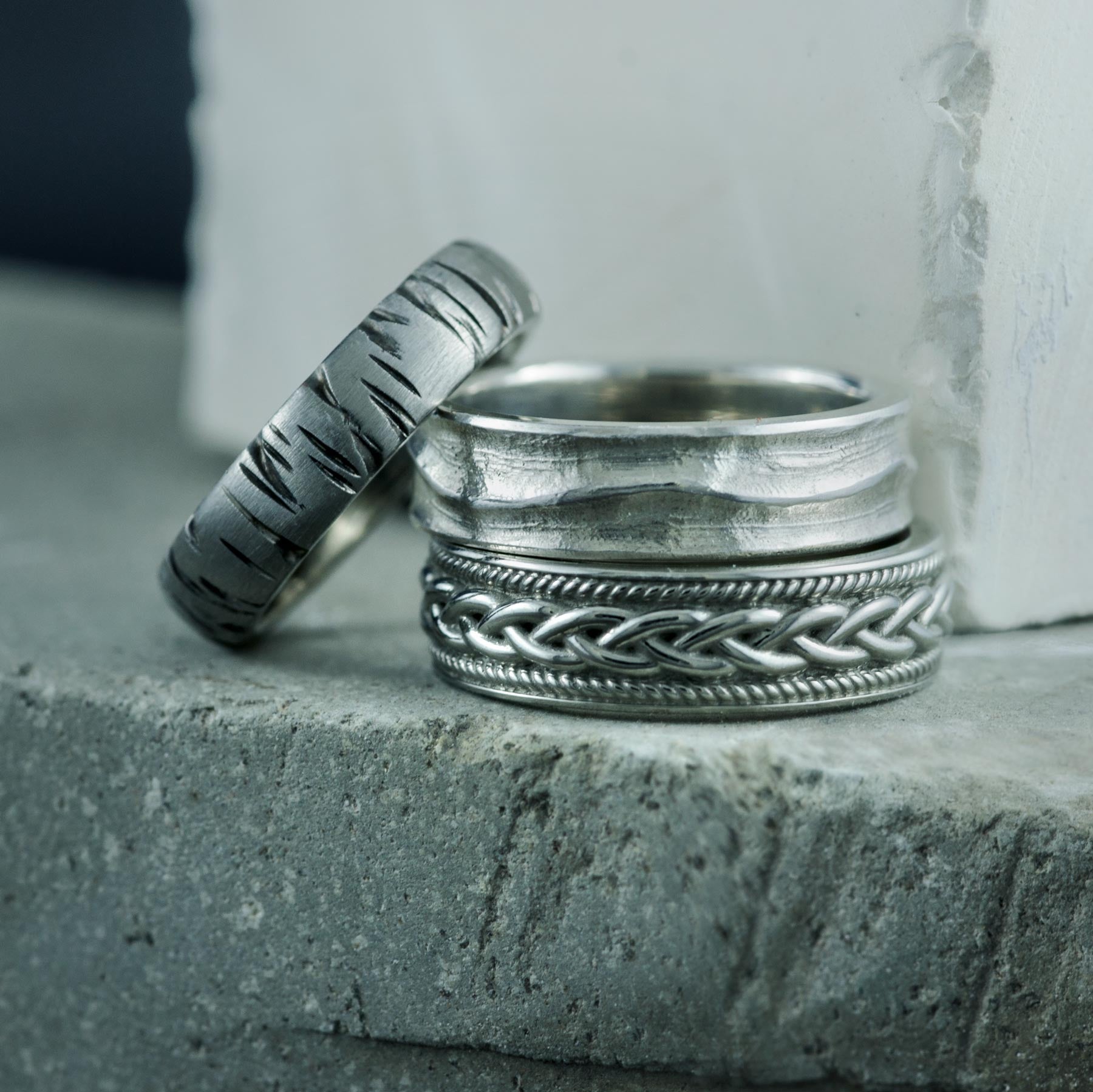 Chunky, Textured Wedding Bands
