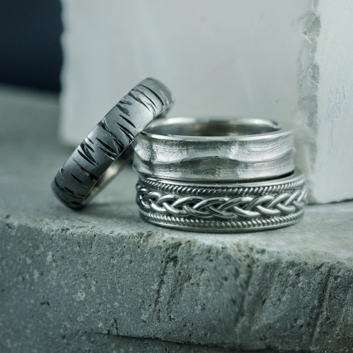 Chunky, Textured Wedding Bands