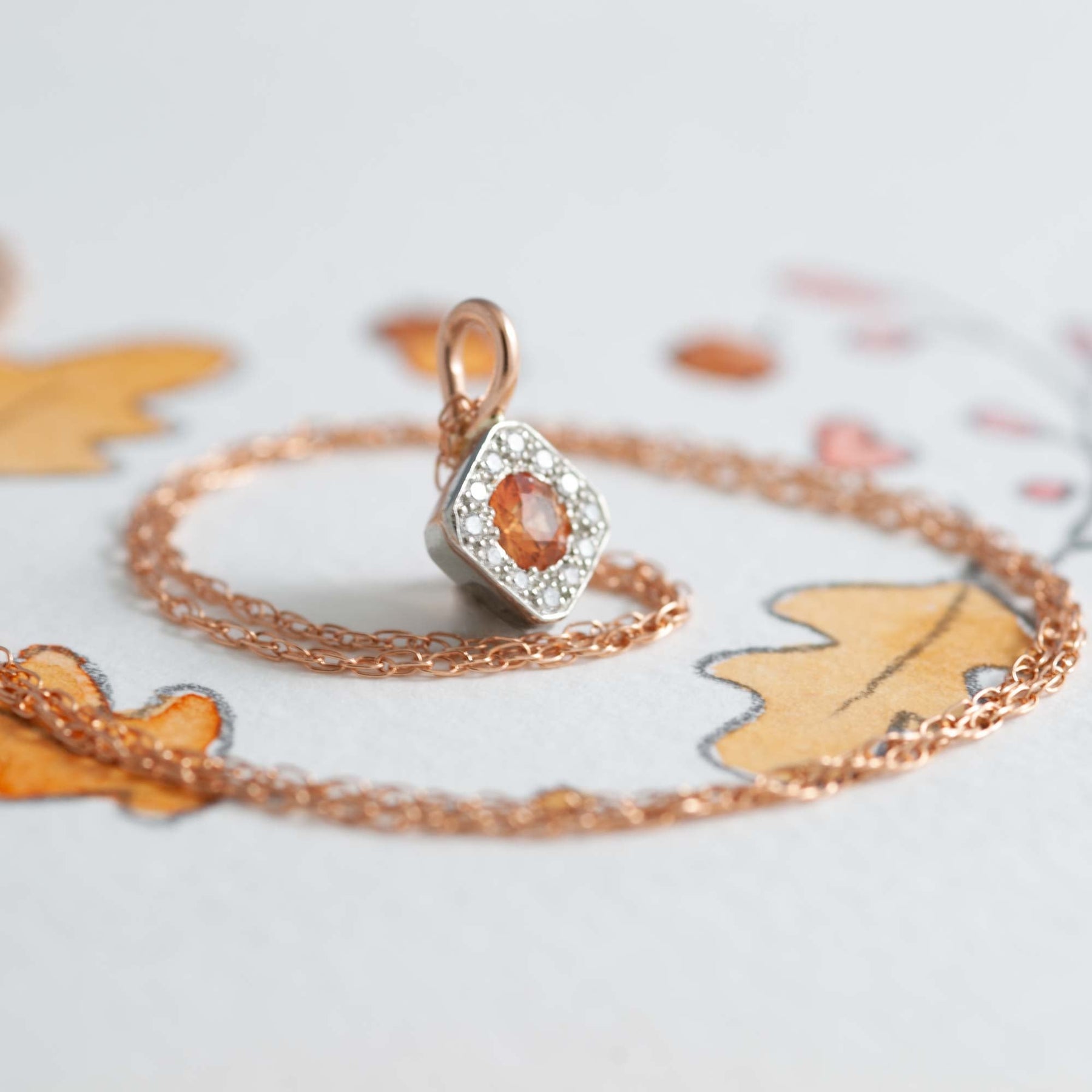 Fall Giveaway Contest Orange Sapphire Pendant | Era Design Vancouver Canada