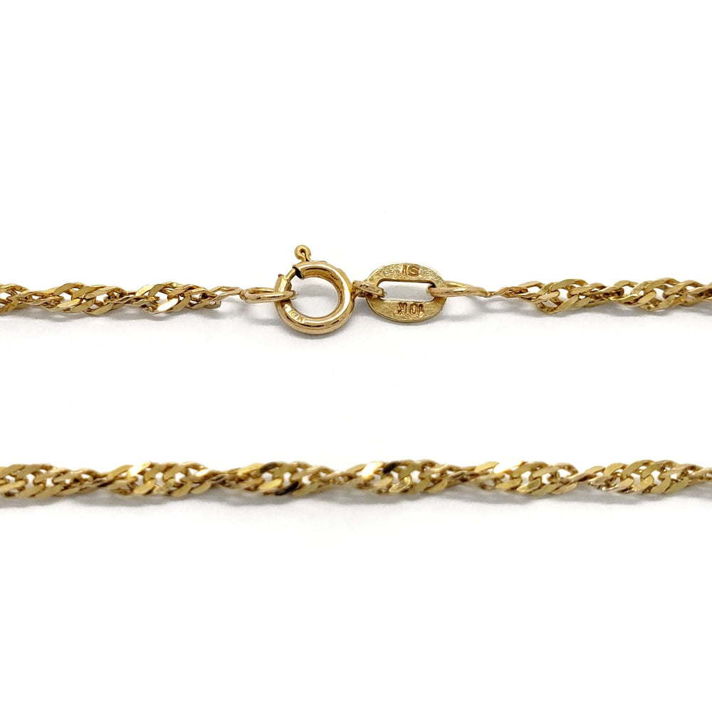 10kt yellow gold twist chain with spring clasp closure
