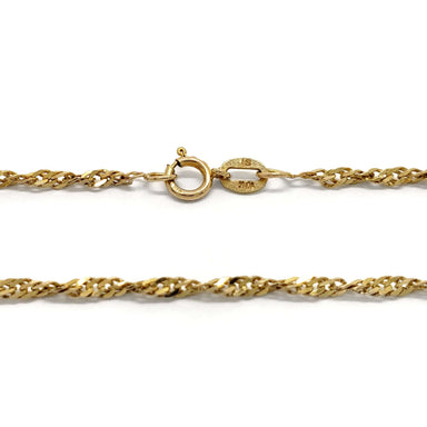 10kt yellow gold twist chain with spring clasp closure