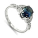 14K white gold ring with oval blue Australian sapphire and Canadian diamond accents