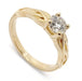 14K yellow gold engagement ring with round lab-grown diamond and woven millgrain detail