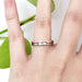 14k white and rose gold mountain range ring shown on hand
