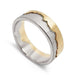 14k white and yellow gold mountain range wedding ring with textured finish