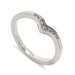 14k white gold chevron wedding ring with pave-set Canadian diamonds and millgrain detail