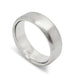 14k white gold flat wedding ring with brushed finish and rolled edge