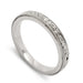 14k white gold wedding ring with hand engraving and millgrain detail