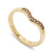 14k yellow gold chevron band with pave-set Canadian diamonds