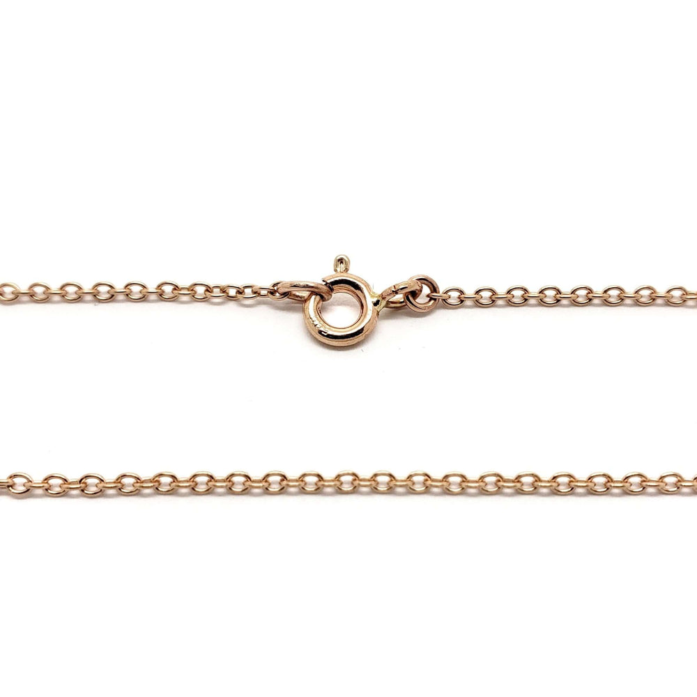 14kt rose gold cable chain with spring clasp closure