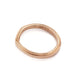 14kt rose gold chevron wedding band with millgrain, viewed from above