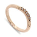 14kt rose gold chevron wedding ring with five pave set Canadian diamonds