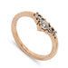 14kt rose gold chevron wedding ring with round brilliant diamonds