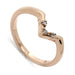 14kt rose gold chevron wedding ring with three Canadian diamonds