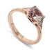 14kt rose gold engagement ring with cushion cut pink sapphire and diamond accents