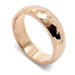 14kt rose gold hammered and polished wedding ring with low dome profile
