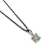 14kt rose gold pendant with round opal on black chain, handcrafted by Era Design