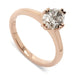 14kt rose gold solitaire ring with an oval lab-grown diamond in a four-prong setting