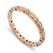 14kt rose gold wedding ring with circle and square design and flush set Canadian diamonds