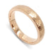 14kt rose gold wedding ring with hammered and brushed texture on white background