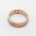 14kt rose gold wedding ring with handcarved topography design, top view