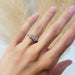 14kt white and yellow gold lab diamond engagement ring worn on hand
