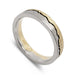 14kt white and yellow gold mountain range wedding ring with brushed and hammered textures