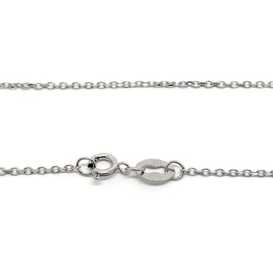 14kt white gold cable chain with spring clasp and hallmark tag
