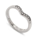 14kt white gold chevron wedding band with pave-set Canadian diamonds
