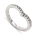 14kt white gold chevron wedding ring with pave-set Canadian diamonds and hand engraving