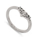 14kt white gold chevron wedding ring with round brilliant cut diamonds