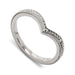 14kt white gold chevron wedding ring with hand engraved herringbone pattern