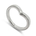 14kt white gold chevron wedding ring with millgrain detail, angled view