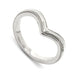14kt white gold chevron wedding ring with millgrain detail, angled view