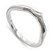 14kt white gold chevron wedding ring with millgrain detail, angled view