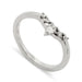 14kt white gold chevron wedding ring with pear cut diamond and round accent diamonds