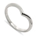 14kt white gold chevron wedding ring with polished high dome profile