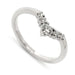14kt white gold chevron wedding ring with round brilliant diamonds