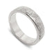 14kt white gold wedding band with elephant skin texture, angled view