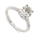14kt white gold engagement ring with an oval lab-grown diamond in a four-prong setting