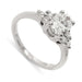 14kt white gold engagement ring with oval lab grown diamond and round diamond accents
