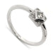 14kt white gold engagement ring with a princess cut lab diamond and millgrain detail