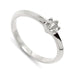 14kt white gold engagement ring with round rose cut diamond in hexagon setting