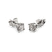 Pair of 14kt white gold lab diamond stud earrings with round lab diamonds
