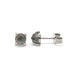 Round rose cut labradorite stud earrings in 14kt white gold