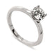 14kt white gold solitaire engagement ring with round lab-grown diamond, four-prong setting