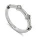 14kt white gold wedding band with square-set Canadian diamonds and millgrain detail