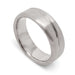 14kt white gold wedding ring with brushed finish and asymmetrical carved line